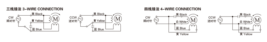 15W~19W單相微型齒輪減速電機接線圖